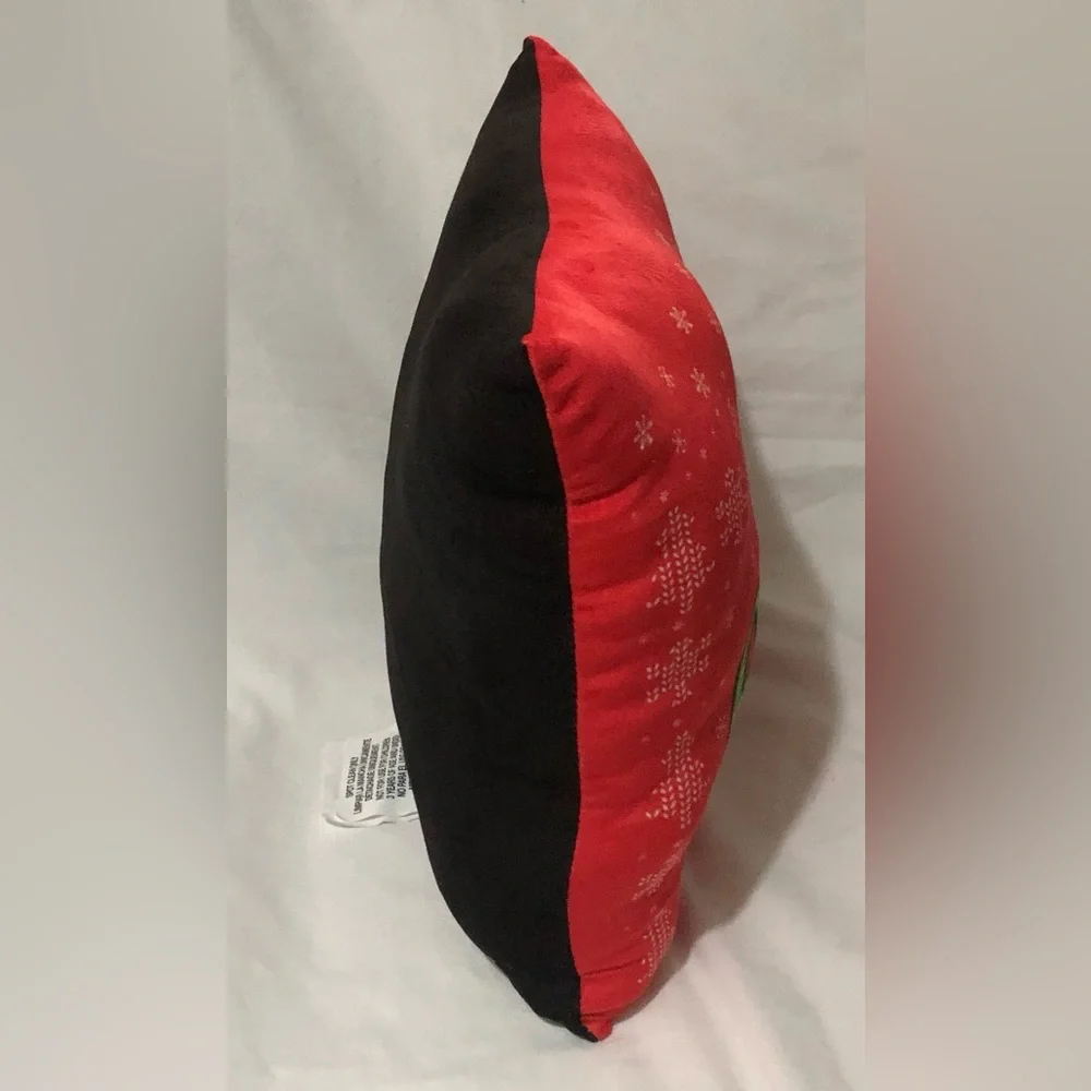 ELF Red and Green Holiday Elf squishy Pillow. 12”X12”